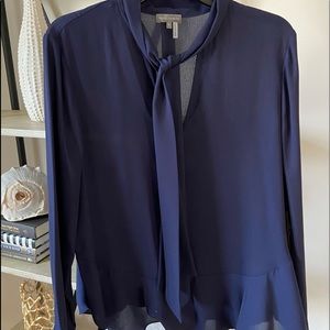 Chiffon tie neck blouse.